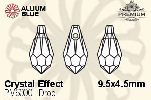 プレミアム Drop ペンダント (PM6000) 9.5x4.5mm - クリスタル エフェクト