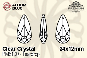 PREMIUM Teardrop Pendant (PM6100) 24x12mm - Clear Crystal - 關閉視窗 >> 可點擊圖片