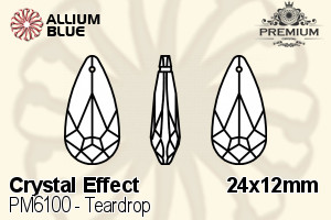 PREMIUM CRYSTAL Teardrop Pendant 24x12mm Crystal Moonlight