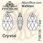 PREMIUM Pear Pendant (PM6106) 16x9mm - Clear Crystal
