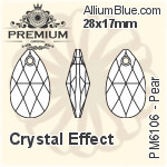 プレミアム Pear ペンダント (PM6106) 28x17mm - クリスタル エフェクト