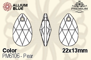 プレミアム Pear ペンダント (PM6106) 22x13mm - カラー - ウインドウを閉じる