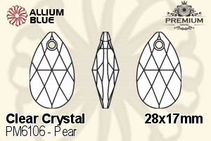 PREMIUM Pear Pendant (PM6106) 28x17mm - Clear Crystal - 关闭视窗 >> 可点击图片