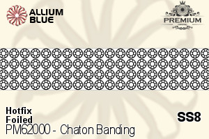 PREMIUM Chaton Banding (PM62000) 20mm - Hotfix With SS8 Stones
