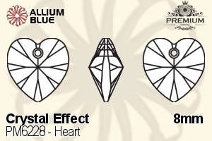 PREMIUM CRYSTAL Heart Pendant 8mm Crystal Blue Shade