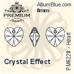 プレミアム Heart ペンダント (PM6228) 8mm - クリスタル エフェクト