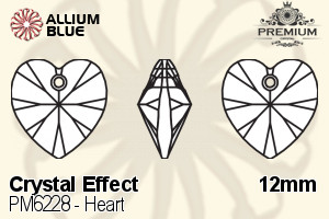 PREMIUM CRYSTAL Heart Pendant 12mm Crystal Satin