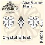 プレミアム Heart ペンダント (PM6228) 14mm - クリスタル エフェクト
