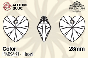 PREMIUM CRYSTAL Heart Pendant 28mm Light Siam