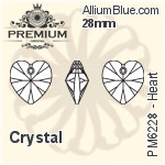 PREMIUM Heart Pendant (PM6228) 28mm - Clear Crystal