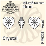 プレミアム Heart ペンダント (PM6228) 18mm - クリスタル