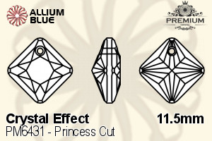 PREMIUM CRYSTAL Princess Cut Pendant 11.5mm Crystal Golden Shadow