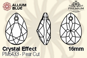 PREMIUM CRYSTAL Pear Cut Pendant 16mm Crystal Vitrail Rose