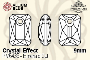 PREMIUM Emerald Cut Pendant (PM6435) 9mm - Crystal Effect - Haga Click en la Imagen para Cerrar