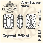 PREMIUM Emerald Cut Pendant (PM6435) 9mm - Crystal Effect