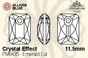 PREMIUM CRYSTAL Emerald Cut Pendant 11.5mm Crystal Bermuda Blue