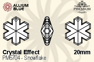 PREMIUM CRYSTAL Snowflake Pendant 20mm Crystal Vitrail Rose