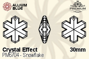 PREMIUM CRYSTAL Snowflake Pendant 30mm Crystal Aurore Boreale