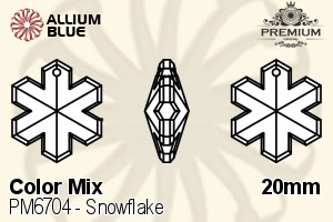 PREMIUM Snowflake Pendant (PM6704) 20mm - Color Mix - 关闭视窗 >> 可点击图片