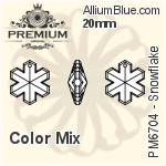 プレミアム Snowflake ペンダント (PM6704) 20mm - カラー Mix