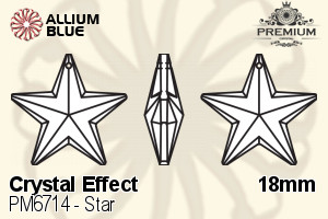 PREMIUM CRYSTAL Star Pendant 18mm Crystal Silver Night