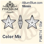 プレミアム Star ペンダント (PM6714) 18mm - カラー Mix