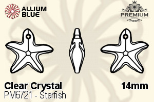 PREMIUM CRYSTAL Starfish Pendant 14mm Crystal