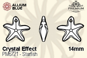 PREMIUM CRYSTAL Starfish Pendant 14mm Crystal Bermuda Blue