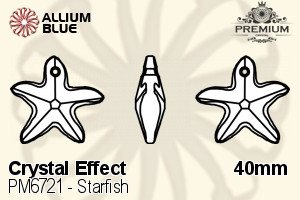 PREMIUM CRYSTAL Starfish Pendant 40mm Crystal Aurore Boreale