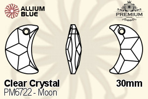 PREMIUM Moon Pendant (PM6722) 30mm - Clear Crystal - Click Image to Close