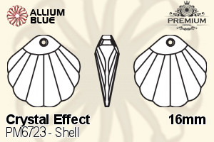 PREMIUM CRYSTAL Shell Pendant 16mm Crystal Volcano