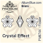プレミアム Flower ペンダント (PM6744) 8mm - クリスタル エフェクト
