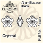 PREMIUM Flower Pendant (PM6744) 8mm - Clear Crystal