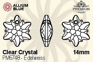 PREMIUM CRYSTAL Edelweiss Pendant 14mm Crystal