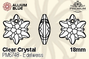 PREMIUM CRYSTAL Edelweiss Pendant 18mm Crystal