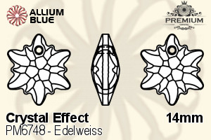 PREMIUM CRYSTAL Edelweiss Pendant 14mm Crystal Phantom Shine