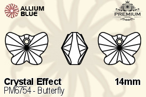 PREMIUM Butterfly Pendant (PM6754) 14mm - Crystal Effect - Click Image to Close