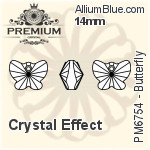 PREMIUM Butterfly Pendant (PM6754) 14mm - Crystal Effect