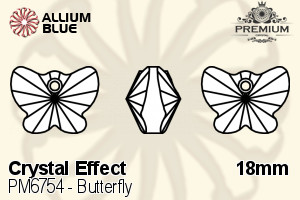 PREMIUM CRYSTAL Butterfly Pendant 18mm Mixed Color Effects