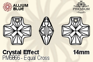 PREMIUM CRYSTAL Equal Cross Pendant 14mm Crystal Aurore Boreale