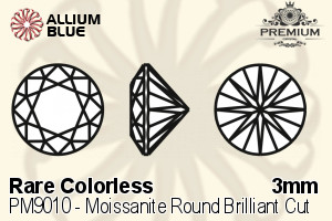 PREMIUM Moissanite Round Brilliant Cut (PM9010) 3mm - Rare Colorless - Haga Click en la Imagen para Cerrar