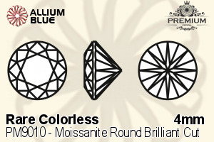 PREMIUM Moissanite Round Brilliant Cut (PM9010) 4mm - Rare Colorless - 关闭视窗 >> 可点击图片