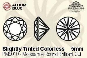 PREMIUM Moissanite Round Brilliant Cut (PM9010) 5mm - Slightly Tinted Colorless - Click Image to Close