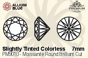 PREMIUM Moissanite Round Brilliant Cut (PM9010) 7mm - Slightly Tinted Colorless - 關閉視窗 >> 可點擊圖片