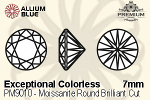 PREMIUM Moissanite Round Brilliant Cut (PM9010) 7mm - Exceptional Colorless - 關閉視窗 >> 可點擊圖片