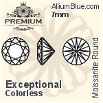 プレミアム Moissanite ラウンド Brilliant カット (PM9010) 7mm - Exceptional カラーless