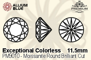 PREMIUM CRYSTAL Moissanite Round Brilliant Cut 11.5mm White Moissanite