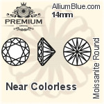 PREMIUM Moissanite Round Brilliant Cut (PM9010) 14mm - Near Colorless