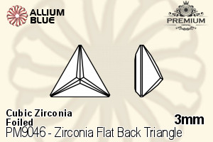 PREMIUM Zirconia Flat Back Triangle (PM9046) 3mm - Cubic Zirconia With Foiling