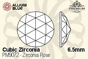 PREMIUM CRYSTAL Zirconia Rose 6.5mm Zirconia White